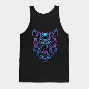 ornament blue bear head Tank Top